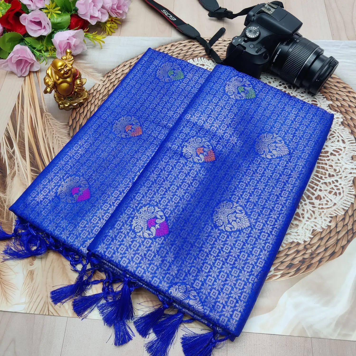 Copper Softy Meena Butta Jacquard Saree